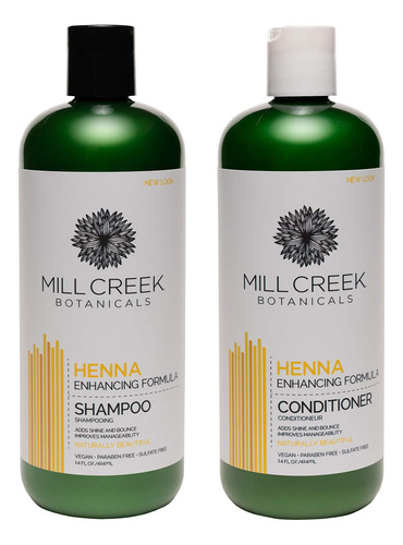 Mill Creek Henna Champ Y Acondicionador Bundle, 14 Oz Cada U