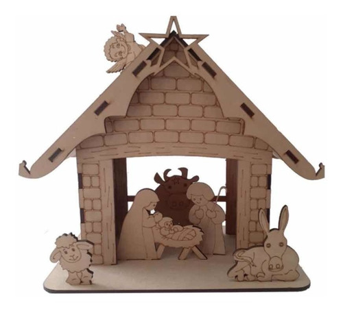 Pesebre Nacimiento Navideño Chico Mdf 3 Mm