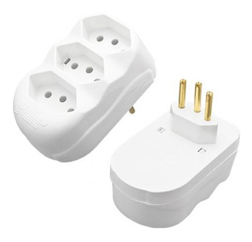 Adaptador Tomada Tripolar Benjamim Bivolt 3 Saídas 20a 2p+t