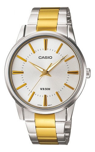 Reloj Casio Combinado Sumergible (r67) Color De La Correa Plateado