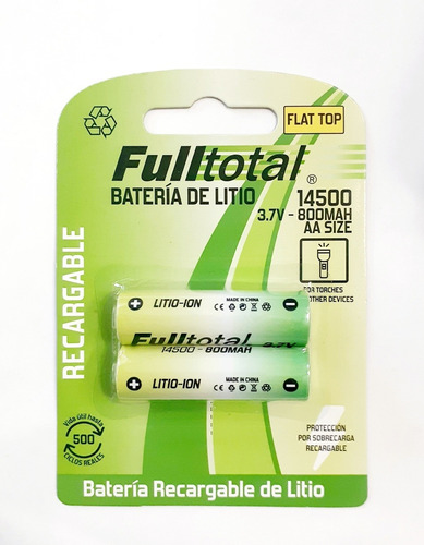 Baterias Litio Ion 14500 X 2 Und Full Total 3.6v