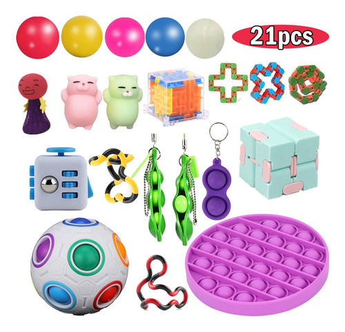 juguetes antiestrés Kit de juguetes antiestrés de 21 piezas 