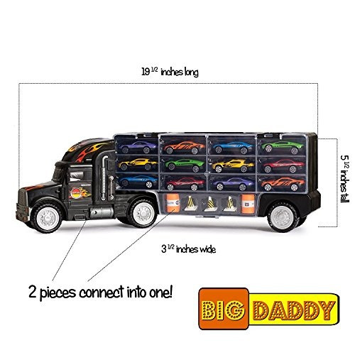 Bigdaddy Tractor Trailer Car Collection Case Carrier Transpo