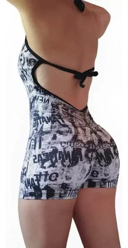Catsuit Corto Enterito Fanaticas Del Entrenamiento Push Up Grunge 1