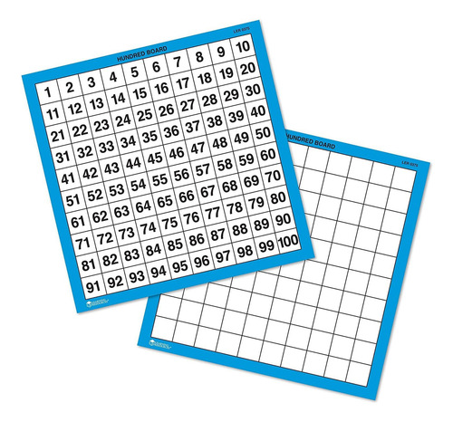 Learning Resources Laminated Hundred Boards, Dry-erase Count