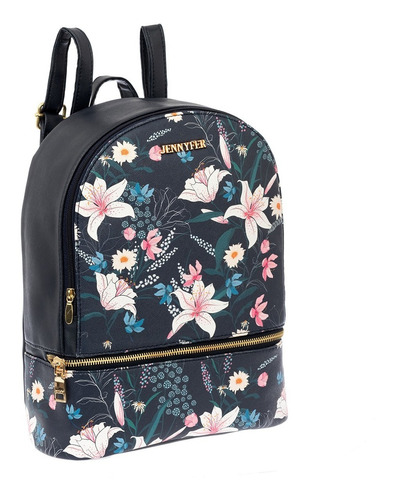 Imagen 1 de 6 de Mochila Dama Flores Mujer Bolsa Marca Jennyfer Original 9411