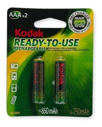 Pilas Recargables Aaa Kodak X2 850 Mah