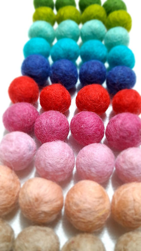 Bolitas De Fieltro X 20 Unidades (2 Y 3 Cm) Pastel