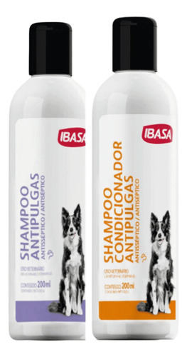 Shampoo E Condicionador Antipulgas Cães E Gatos 200ml Ibasa