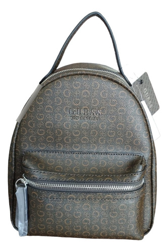 Mochila Guess Marron Oscuro Diseño De La Tela Estampado