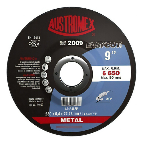 Disco Desbaste Metal 9 Aux2009 Austromex Austromex Austro