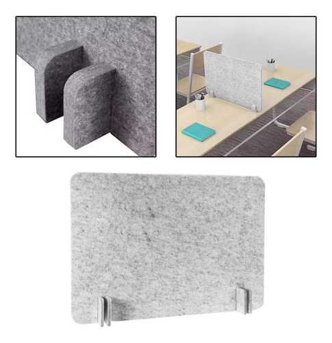 Divisória De Mesa Acústica À 40cmx50cm Cinza Prateado