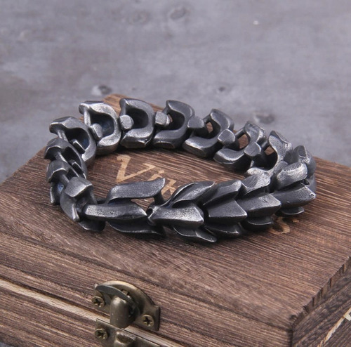 Pulsera De Lujo Hombre Uróboros Vikingo Nórdico Caja Vikings