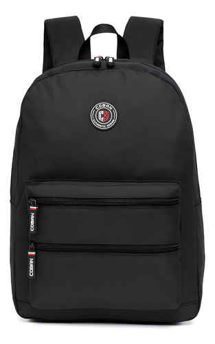 Mochila Unissex Escolar Casual Faculdade Desenho Do Tecido Liso Cor Preto Coban