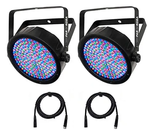 comprar 2 Chauvet Slimpar 64 Rgba Luz Lavado Compacta Dmx + Cabl 10