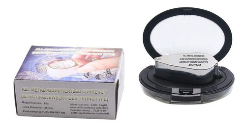 Imagen 3 de 4 de Lupa De Geologo 40x 25mm Metal Calidad Mejorada Con Luz Led
