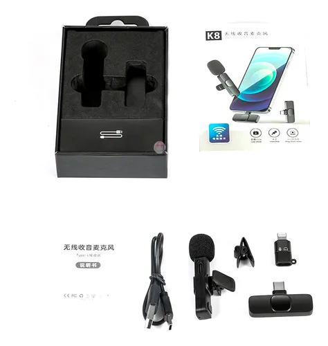 Micrófono K8 Inalámbrico Recargable Celular iPhone-tipo C