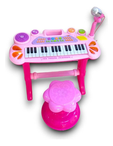 Piano Con Base Infantil Con Microfono Y Conexion De Celular 