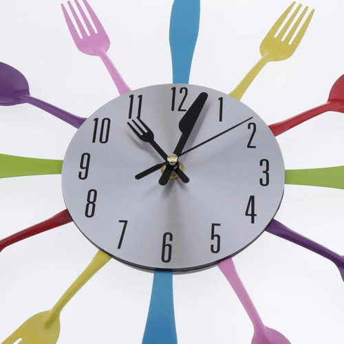 Utensilio De Cocina Reloj Tenedor Espátulas Reloj De Pared