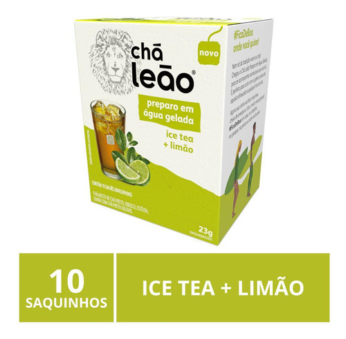 Chá Leão Gelado, 10 Saquinhos, Ice Tea Limão