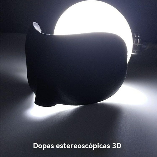 Antifaz Para Dormir 3d Negro Ajustable 1