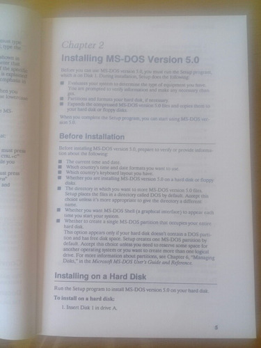 Libro De Microsoft Ms-dos Versión 5.0 (Usado)