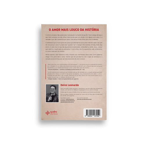 Imagem 2 de 2 de O amor mais louco da história, de Leonardo, Deive. Editora Quatro Ventos Ltda, capa mole em português, 2018