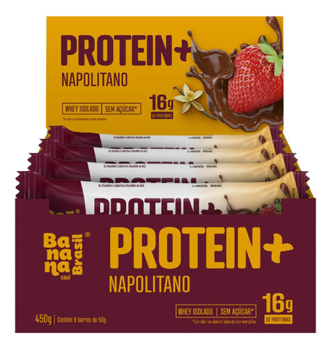 Barra Protein + Napolitano Dp 9x50g Whey Isolado