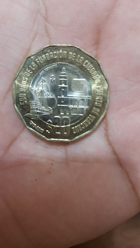 Moneda De $20 Fundación De La Ciudad Y Puerto De Veracruz.