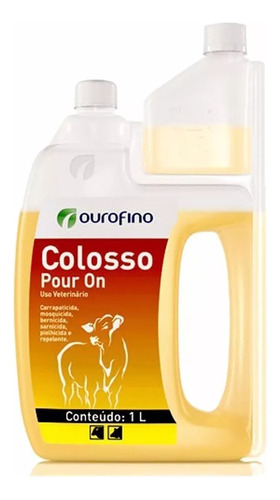 Colosso Pour On 1 Litro Ouro Fino Carrapatos Bernes Insetos