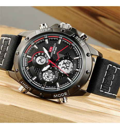 Reloj Electrónico Impermeable De Cuero Kat-wach Led