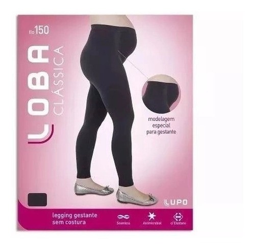 Imagem 2 de 2 de Calça Legging Gestante Loba Lupo Sem Costura 41853 Preto