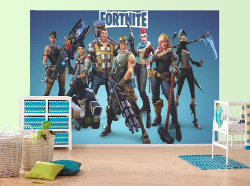 Papel Parede Adesivo Game Fortnite 1,5 Altura X 2,15 Largura