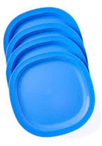 Set 4 Platos De Postre Azul Tupperware