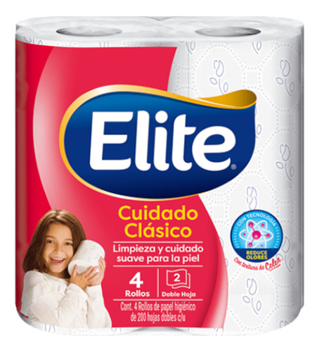 Papel Higiénico Elite 4 Rollos 287 Hojas Ab13335124 12 Packs