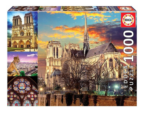 Juego Puzzle Educa 1000 Piezas Collage Notre Dame Febo