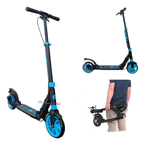 Scooters Urbano Adolesentes Adultos Niños Con Suspención Color Negro