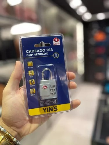Cadeado Tsa 4 Segredos P/ Mala Bolsa Mochila Yin's Cor Prata