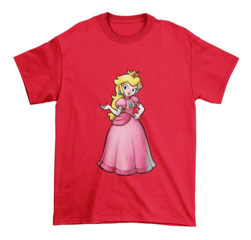 Polera Juvenil Niña Super Mario Princesa Peach Algodon Estam