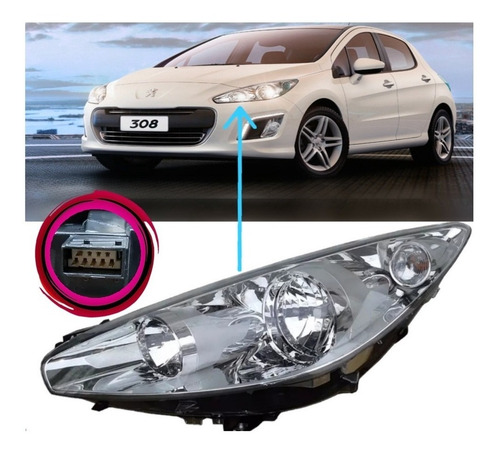 Imagen 2 de 7 de Optica Para Peugeot 308 1.6 2011 2012 2013 2014 2015 Izq