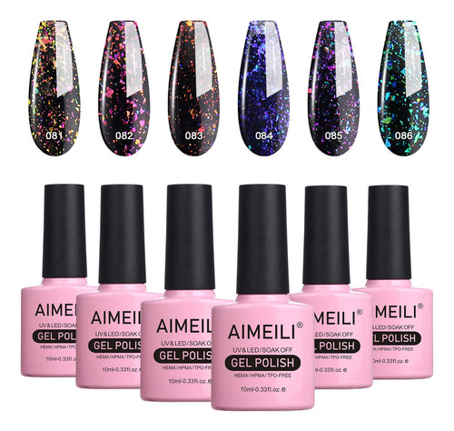 Aimeili Soak Off Uv Led Glitter Color Gel Esmalte De Uñas Mu