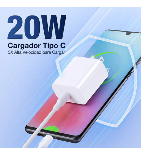 Turbo Cargador Tipo C A C Con Cable 20w