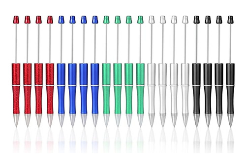 20 Bolígrafos Plástico Con Cuentas Bolígrafos Tinta Negra Co