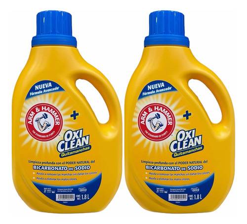 Pack 2x Detergente Ropa Harm & Hammer + Oxi Clean 1.8 Litros