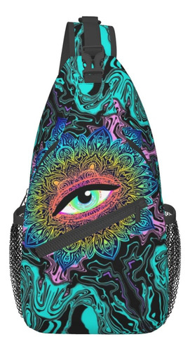 Bolso Pecho Arte Trippy Moda Mochila Cruzada Viaje A8