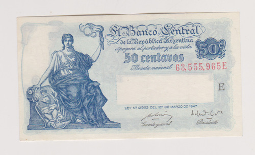 Billete Argentina 50 Centavos Bott 1811 Sin Circular/doblado