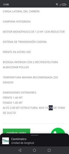 Asadora De Pollos A Carbón 48 Pollos (Usado)
