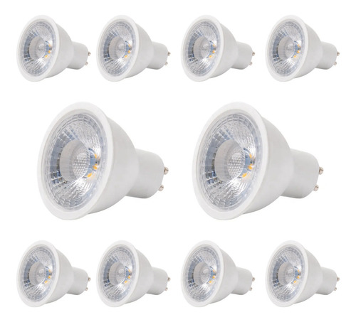 Pack 10 Ampolletas Led Gu10 5w 38° Luz Calida / Fria