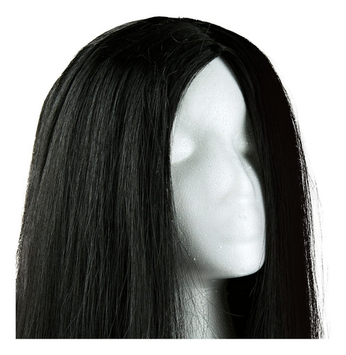Halloween Peluca Negra Bruja Disfraz Fiesta Morticia Color Negro
