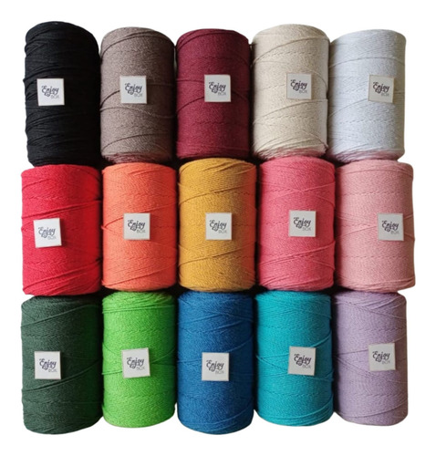6 Cordones Para Macramé - 2mm, 500gr C/u, 3cabos